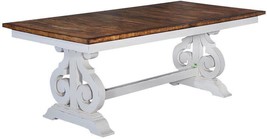 Dining Table Cambridge Butterfly Leaf Expanding Rustic Pecan White Scroll Base - £3,110.31 GBP