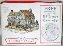 MIB 1997 Liberty Falls B. Cummings Sign Maker &amp; 1895 Morgan Silver Dollar AH130 - £11.68 GBP