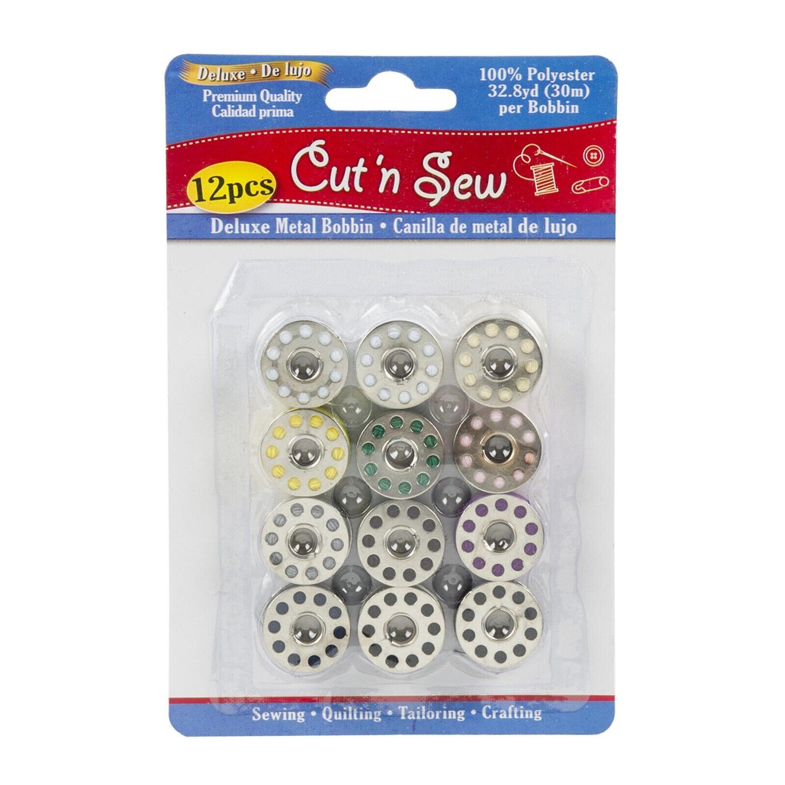 12 Piece Metal Bobbin Sewing Kit - $4.95