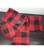 Set of 4 Same Fabric Napkins (18&quot;x18&quot;) BLACK &amp; RED CHECKERED, Robert Sta... - £14.23 GBP