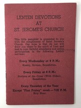 Lenten Devotions at St. Jerome&#39;s Church Lent Service Booklet Chicago IL ... - £10.35 GBP