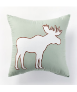 NEW Mountain Lodge Moose Reindeer Accent Throw Pillow 14 in. embroidered... - £5.97 GBP