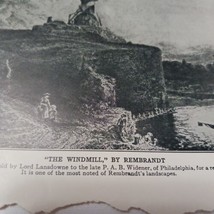 The Windmill Rembrandt Collectible Paper Black White Page Tearout Ephemera  - £21.28 GBP