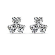 3Ct Taglio a Cuore Diamanti Finti Fiore Lobo Orecchini 14K Argento Placcato Oro - £111.35 GBP