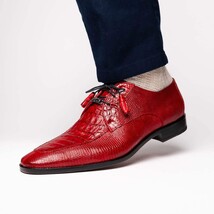 Men's Shoes caiman and lizard dress derby Merida Red image 7