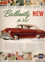 1952 Chevrolet Bel Air Magazine Advertisement - £11.36 GBP