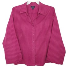 Westbound Womens Size 3X Blouse Button Front V-Neck Long Sleeve Hibiscus - $13.97