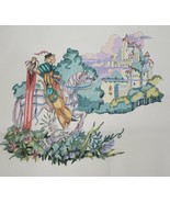 Vintage Unique Edie &amp; Ginger Needlepoint Man Canvas Hand Painted Rococo ... - $220.00