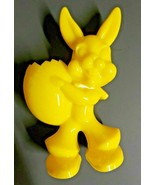 Old Yellow Easter Bunny Rabbit Holding Egg Plastic Toy Old Unsold Store ... - £11.84 GBP