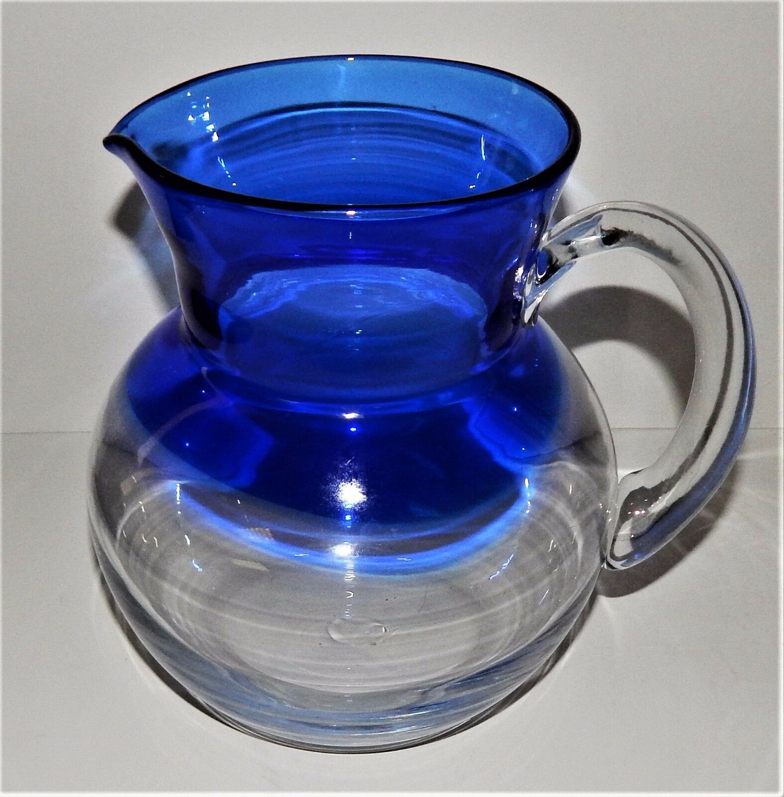 Cobalt Blue and Clear Mexican Hand Blown Glass Margarita Ice Tea Bar ...
