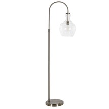 70&quot; Nickel Arched Floor Lamp With Clear Seeded Glass Dome Shade - $261.31