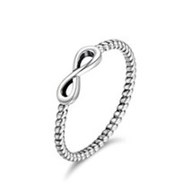 Hot Sale 100% 925 Silver Trendy Infinity Elegant Finger Rings for Women Wedding  - £14.16 GBP