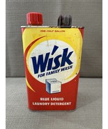 Vintage Wisk Laundry Detergent Tin ½ Gallon Blue Liquid Family Wash Adve... - $59.96 CAD