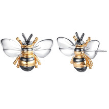 Creative Earrings Cartoon Love Little Bee Shape Stud Earrings Copper-Plated Gold - £7.98 GBP