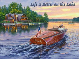 Life is Better on the Lake by Darrell Bush Metal Sign - £23.66 GBP