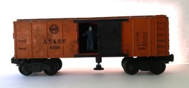 Vtg Lionel Operating Box Car AT&amp;SF 63132 Santa Fe Orange X3464 W/Man - $12.00