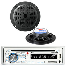 Marine Boat Yacht CD MP3 SD USB AM/FM Radio/ Wireless Bluetooth &amp; 2 Speakers Pkg - £115.85 GBP