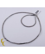 10k White Gold Fox Braid Chain Necklace &amp; Bracelet Jewelry Set - £323.80 GBP