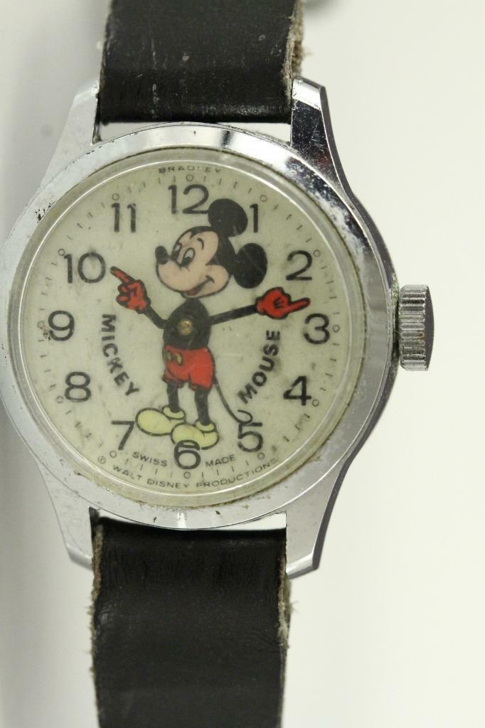 VINTAGE Jewelry WALT DISNEY Mickey Mouse Cartoon Swiss Watch AS IS Repair - $17.84