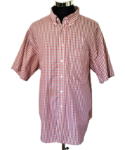 Roundtree &amp; Yorke Gold Label Shirt Men&#39;s Size XXL Coral Blue White Navy Checked - $19.69