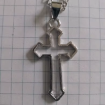 Vintage Gothic Cross Pendant Necklace Silver Choker for Men Women Gift - $375.23 MXN
