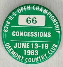 1983 US Open Championship Staff Pin Button Concessions Oakmont Country Club Rare - £30.67 GBP