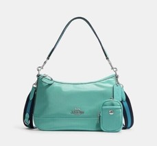 COACH CA205 Ellis Shoulder Bag Silver Blue Green Multi NWT - $138.59