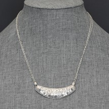 Retired Silpada Textured Sterling Double Chain Crescent LUNAR Necklace N... - £33.66 GBP