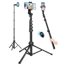 Phone Tripod, 71&quot; Tripod For Iphone, Selfie Stick Tripod Stand With Remo... - £29.71 GBP