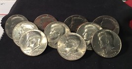 (1776-1976) Bicentennial Kennedy Half Dollars 10 Coin lot good Defined Lines  - £9.72 GBP