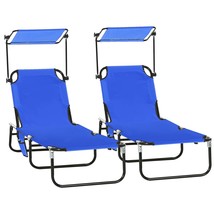 Outsunny Folding Chaise Lounge Chair for Pool, Beach, Patio with Canopy - $136.99