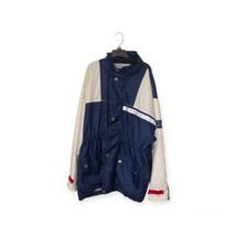 Vintage 90s Perry Ellis Mens XXL Red White Blue Windbreaker  Full Zip Jacket - £68.24 GBP