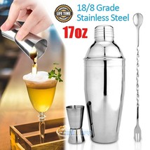 17Oz/500Ml Cocktail Shaker Set Drink Matini Mixer Maker Bartender Bar To... - $36.09