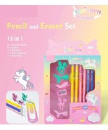 Unicorn Mermaid Erasers,Pencils,Sharper Set Pack of 13 Pink Stationary(P... - £39.04 GBP
