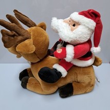 Avon Animated Santa and Dasher Reindeer Plush Sing The True Meaning of Christmas - £24.59 GBP