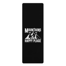Personalized Yoga Mat with &#39;Mountains are my Happy Place&#39; Print, Anti-Sl... - £60.22 GBP