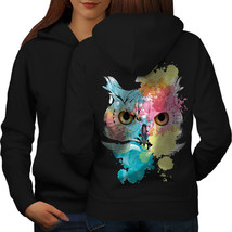 Stylish Owl Bird Animal Sweatshirt Hoody Beautiful Eye Women Hoodie Back - £17.57 GBP