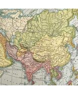 Asia Map Lithograph 1909 Hammond Russia India Arabia Art Print LGADMap - $750.37 MXN