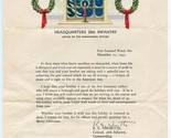 Headquarter 28th Infantry Commanding Officer Holiday Letter 1942 Ft Leon... - £22.08 GBP
