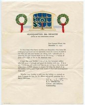 Headquarter 28th Infantry Commanding Officer Holiday Letter 1942 Ft Leon... - $27.72