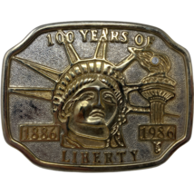 VTG Statue of Liberty 100 Years of Liberty 1886-1986 Anniversary Belt Bu... - $34.64