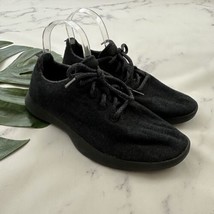 AllBirds Womens Wool Runners Sneakers Size 10 Dark Gray Black Sole Lace Up - $29.69