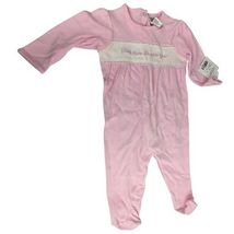 Vtg Little Me Pink White Footed Romper 3-6 M "Thank heaven For Little Gi... - $24.75