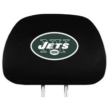 NFL New York Jets New Logo Headrest Cover 1 Side Embroidered Pair Fanmats - £21.25 GBP