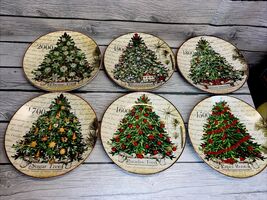 Canterbury Potteries CHRISTMAS TREES J Wecker Frisch Ivory Porcelain Plates - $39.59