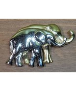 Vintage Liz Claiborne Double Elephant Brooch-Pin Gold / Silver Tone Trun... - €11,84 EUR