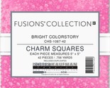 5&quot; Charm Pack Fusions Bright Cotton Blenders Fabric Squares Precuts M520.07 - £10.34 GBP