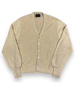 Vintage JC Penney Sweater Pastel Yellow Grandpa Cardigan Medium Banded G... - £23.34 GBP