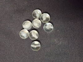 Lot of 8 Marble Unknown Akro? White Clear Swirl 5/8 inch - $8.90