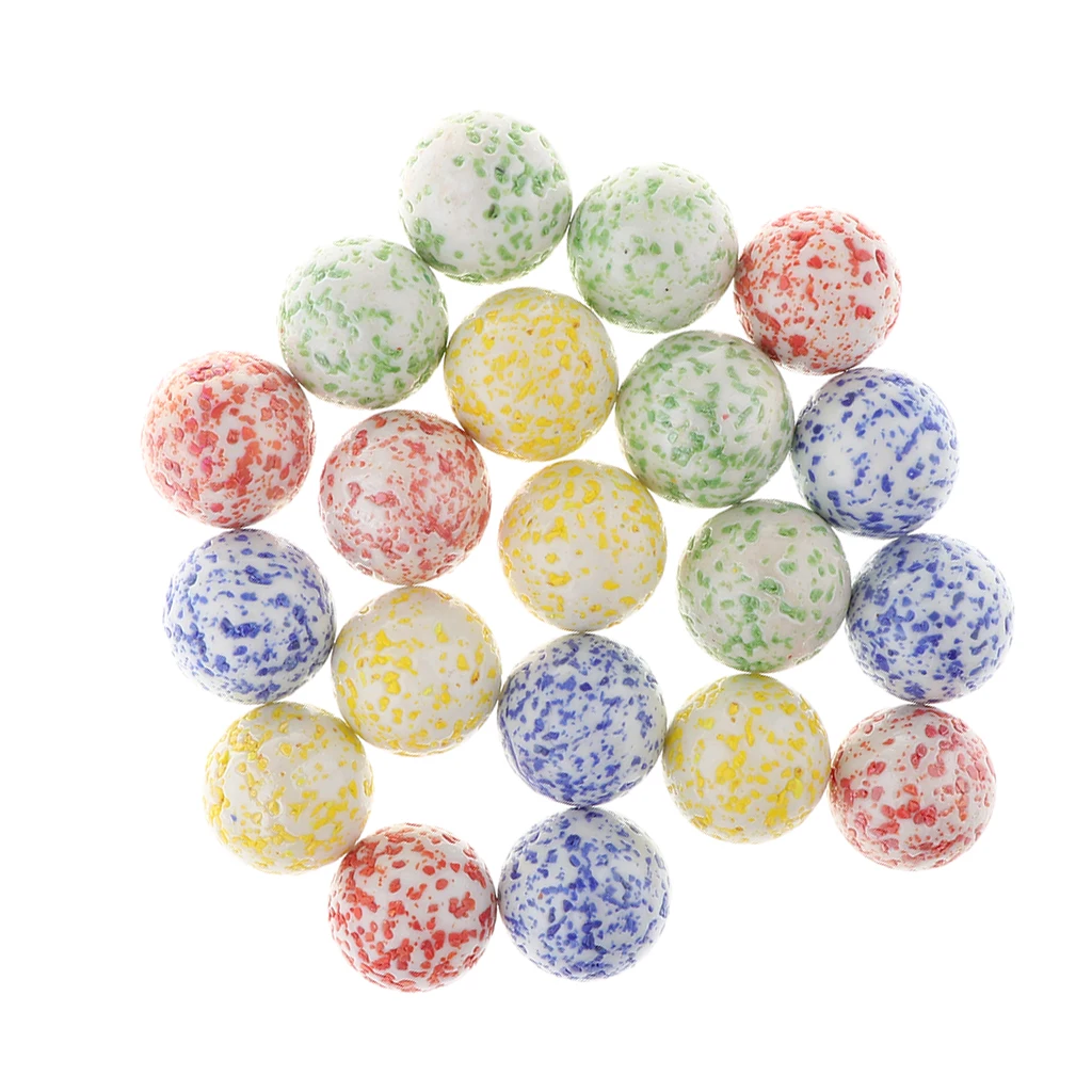 20 Pieces of 25mm Speckled Glass Marbles, Kids Traditional Ball Game Toy Vase &amp; - £11.73 GBP
